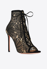 Aquazzura Chantilly 105 Mesh Ankle Boots CHNHIGB0-LFS-000 Black