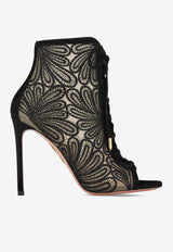 Aquazzura Chantilly 105 Mesh Ankle Boots CHNHIGB0-LFS-000 Black