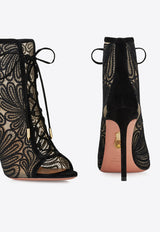 Aquazzura Chantilly 105 Mesh Ankle Boots CHNHIGB0-LFS-000 Black