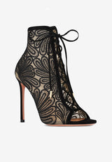 Aquazzura Chantilly 105 Mesh Ankle Boots CHNHIGB0-LFS000 BLACK