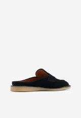 Dolce & Gabbana DG Logo Suede Slippers Black CI0209 AS707 80999