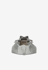 Jimmy Choo Small Cinch Washed Denim Shoulder Bag Dove CINCH SMALL IMA DOVE/DOVE/ANTIQUE SILVER