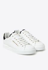 Dolce & Gabbana Portofino Low-Top Sneakers with Branded Pearl White CK1602 AH506 89662