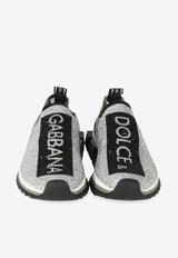 Dolce & Gabbana Sorrento Melt Low-Top Sneakers with Crystals Silver CK1644 AZ144 8V135