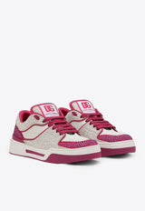 Dolce & Gabbana New Roma Embellished Low-Top Sneakers Fuchsia CK2036 AM803 8K084