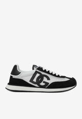 Dolce & Gabbana DG Cushion Suede and Mesh Low-Top Sneakers Monochrome CK2288A5355/S_DOLCE-8I050