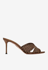 Aquazzura Crystal Lover 75 Mesh Mules Brown CLRMIDM0-NPUESP ESPRESSO