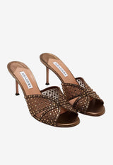 Aquazzura Crystal Lover 75 Mesh Mules Brown CLRMIDM0-NPUESP ESPRESSO