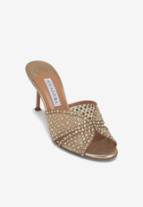 Aquazzura Lover 75 Crystal-Embellished Mules CLRMIDM0-NWSLCO LIGHT COPPER