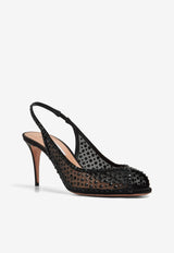 Aquazzura Lover 75 Slingback Sandals CLRMIDS0-STT000 BLACK