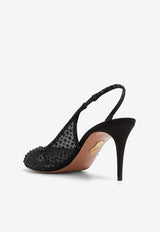 Aquazzura Lover 75 Slingback Sandals CLRMIDS0-STT000 BLACK