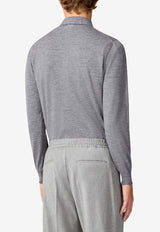 Lardini Long-Sleeved Wool Polo T-shirt Gray CNLPML61_GREY