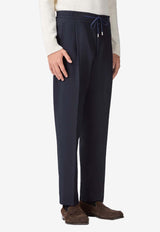 Lardini Wool Tailored Pants with Pleats Navy CNMIAMI_NAVY