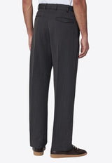PT Torino Striped Tailored Wool Pants Brown COAFJDB00REWES27/R_PT0F-0170