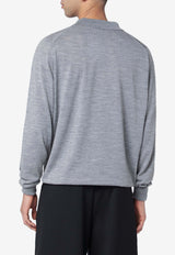 John Smedley Long-Sleeved Wool Polo T-shirt Gray COTSWOLDWO/R_JOHSM-SI