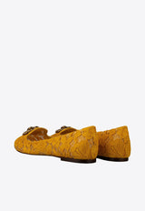 Dolce & Gabbana Vally Taormina Lace Devotion Ballet Flats Yellow CP0010 AL198 80211