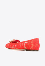Dolce & Gabbana Vally Taormina Lace Ballet Flats Red CP0010 AL198 80303