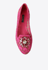 Dolce & Gabbana Vally Taormina Lace Ballet Flats Black CP0010 AL198 80422