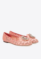 Dolce & Gabbana Vally Taormina Lace Ballet Flats Pink CP0010 AL198 8H200