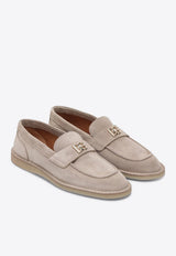 Dolce & Gabbana DG Logo Suede Loafers Beige CP0182AS707/S_DOLCE-8M308
