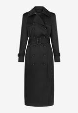 Tom Ford Double-Breasted Trench Coat with Leather Undercollar Black CP1641-FAX1532 LB999