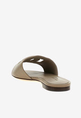 Dolce & Gabbana Bianca DG Logo Slides Taupe CQ0436 AY329 8I399