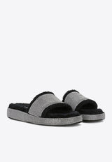 Dolce & Gabbana Stud-Embellished Flat Slides Black CQ0546 AN192 8S488