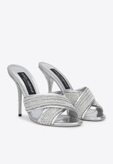Dolce & Gabbana Keira 85 Crystal Mesh Mules Silver CR1225 AY021 8B672