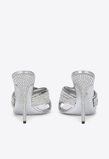 Dolce & Gabbana Keira 85 Crystal Mesh Mules Silver CR1225 AY021 8B672