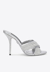 Dolce & Gabbana Keira 85 Crystal Mesh Mules Silver CR1225 AY021 8B672