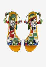 Dolce & Gabbana Keira 105 Patent Leather Sandals with Gemstone Embellishments Multicolor CR1354 AN252 80995