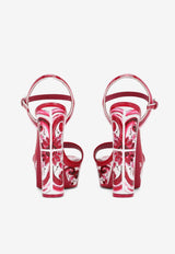 Dolce & Gabbana Keira 105 Majolica Print Platform Sandals Multicolor CR1424 AI412 HE3OB