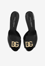 Dolce & Gabbana 85 Logo Plaque Patent Leather Sandals CR1484 A1471 80999 Black