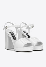 Dolce & Gabbana Keira 85 Calf Leather Platform Sandals White CR1586 AW576 80002