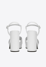 Dolce & Gabbana Keira 85 Calf Leather Platform Sandals White CR1586 AW576 80002
