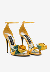 Dolce & Gabbana Keira 105 Rose Sandals in Patent Leather CR1648 AR848 8L136 Yellow