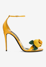 Dolce & Gabbana Keira 105 Rose Sandals in Patent Leather CR1648 AR848 8L136 Yellow