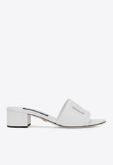 Dolce & Gabbana Bianca 40 DG Millennials Calf Leather Mules White CR1755 AY329 80001