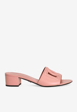 Dolce & Gabbana Bianca 40 DG Millennials Calf Leather Mules Pink CR1755 AY329 80405