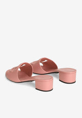 Dolce & Gabbana Bianca 40 DG Millennials Calf Leather Mules Pink CR1755 AY329 80405