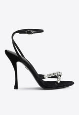 Dolce & Gabbana Keira 105 Satin Sandals with Gemstone Embellishments Black CR1821A6I68/Q_DOLCE-8S488