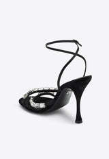 Dolce & Gabbana Keira 105 Satin Sandals with Gemstone Embellishments Black CR1821A6I68/Q_DOLCE-8S488