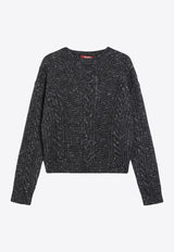 Max Mara Crasso Knitted Lame Sweater Gray CRASSONY/R_MAXMS-005