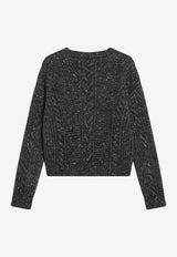 Max Mara Crasso Knitted Lame Sweater Gray CRASSONY/R_MAXMS-005