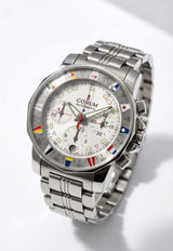 Corum Admiral's Cup Chronograph Steel Watch Silver 983.201.20/M400_TH