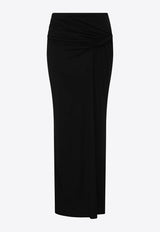Paris Georgia Croissant Maxi Skirt with Ruching Black CROSSK001-BLK_BLACK