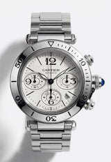 Cartier Pasha Seatimer Chronograph 42mm Stainless Steel Watch Silver CRTRPSC42.5SSW_TH