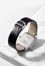 Cartier Santos Dumont 35mm Watch in 18-karat White Gold and Alligator Skin Silver CRTRSD35W18KWGASBLKD_TH
