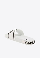Dolce & Gabbana Crown Logo Pool Slides White CS1884 AO232 8B926
