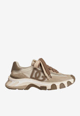 Dolce & Gabbana DG Country Road Nylon and Leather Sneakers Beige CS2403 A0205 8W143